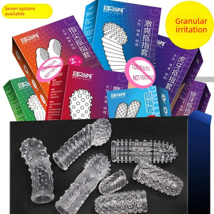 G Spot Finger Sleeve Massage Condoms Adult Toys for Women Masturbation Large Particles Flirting Sex Toys juguetes para adultos