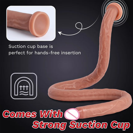 16.73 Inch Flesh Extra Long Dildo Women Realistic Sex Toys Soft Silicone Huge Dildo Strong Suction Cup Large Dildo for Women/Men