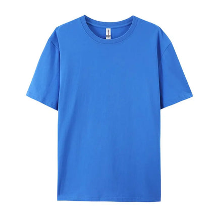 100% Cotton Solid Tshirts Men Woman Short Sleeve Fashion Brand Trend Casual Soft Clothing Tees Customized Products Summer Tops
