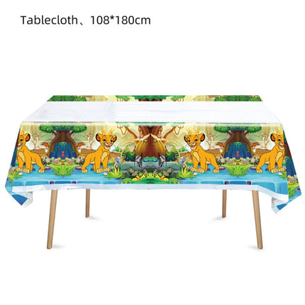Simba Lion King Tablecloth Birthday Party Rectangle Table Decoration The Lion Table Cover for Kid Baby Shower Halloween Supplies