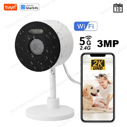 3MP HD Tuya Smart Indoor/Outdoor Security Camera for Home,Baby/Elder/Pet Camera With Phone App,Color Night Vision 2-Way Audio
