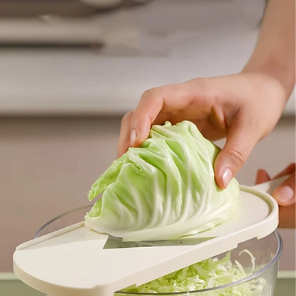 Multi Handheld Mandoline Slicer - Stainless Steel V Blade, with Cleaning Brush, Comfort Grip, Easy to Clean, for Kitchen, Vegeta