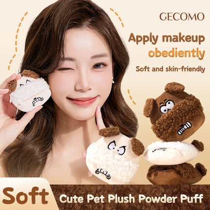 GECOMO Soft Plush Powder Puff for Loose Powder Setting Skin-Friendly Comfortable Flocking Makeup puff