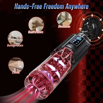 APP LED Automatic Male Masturbator Cup 7 Sucking Rotating Licking Thusting Modes Pocket Pussy Stroker Blowjob Sex Toys For Men