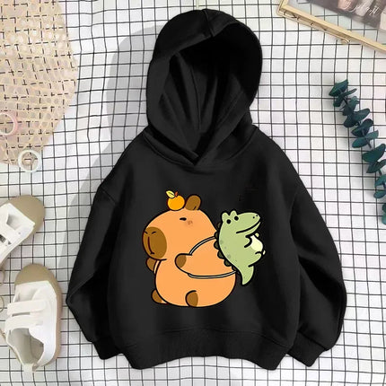 Autumn Winter Capibara Cute Printed Children's Hoodies Casual Fashion Kid Sweatshirt Girl Boy Clothing Warm Long Sleeve Pullover
