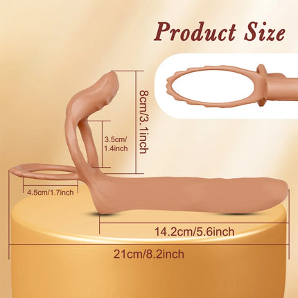 Double Penetration Vibrator for Couple Penis Ring  Semen Cock Ring Penis Enlargement Delayed Vibrating Sex Toys for Men Adult