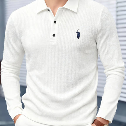 Men's long-sleeved polo shirt, high-end brand, exquisite embroidery, 2025 Spring and Autumn collection, casual, breathable, fashionable T-shirt top