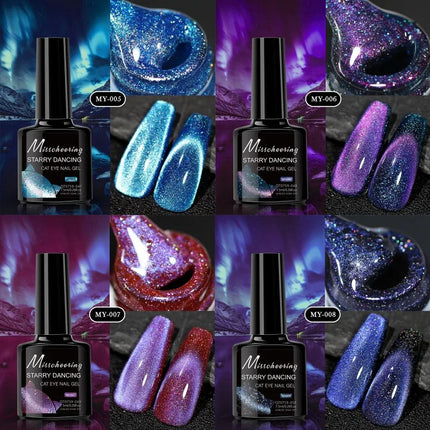 Romantic Galaxy Cat Eye Gel Nail Polish Semi-permanent Glitter Soak Off UV Holographic Magnetic Rainbow Gel for Nail Manicure