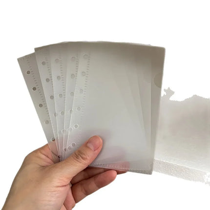 A5 A6 A7 5Pcs PP Frosted 6 Hole Loose Leaf Bag Storage Binder Pocket Waterproof Leaf Document Filing Bag