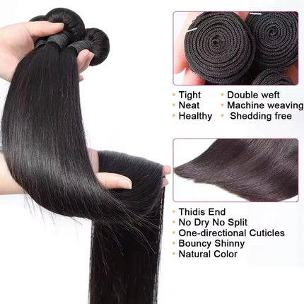 30 40 Inch Bone Straight Human Hair Bundle Natural Brazilian Raw Remy Virgin Human Hair 3/4 Pieces Human Hair Extensions