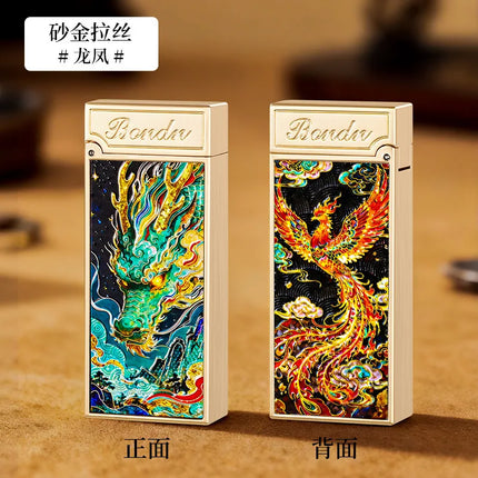 New Voice-controlled Embossed Alloy Kerosine Lighter,Intelligent Voice-controlled Ignition Open Flame Men's Personalized Lighter