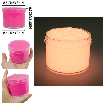 70/300ml Large Glow in the Dark Crystal Slime Toy Non-Stick Super Soft Stress Relief Putty for Kids Party Favors Birthday Gifts