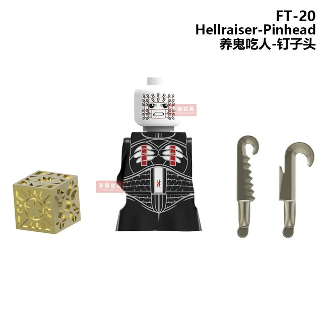 All Saints' Day Hellraiser Action Pinhead Deepthroat Figures MOC Building Blocks Celebrity Player  Bricks Toys For Kids Gifts