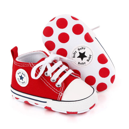 New Baby Shoes Boys Girls Classic Canvas Casual Sneakers Newborn First Walker Toddler Soft Sole Non-Slip Walking Shoes D2486