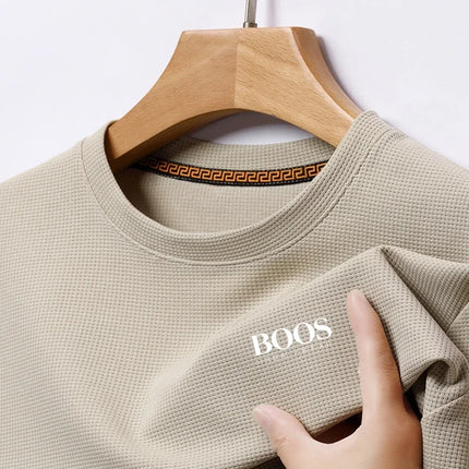 Embroidered New Summer Comfortable Round Neck Short Sleeved T-shirt, Men's Casual and Fashionable Short Sleeved Top