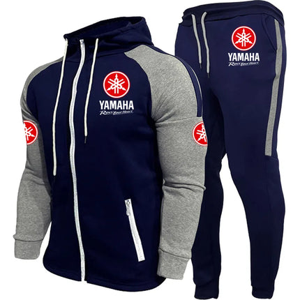 2026 Yamaha logo Autumn/Winter Fashion Hoodie Set for Men's Sports Hoodie Long Sleeve Cardigan Set  Color Sweatpants Suits