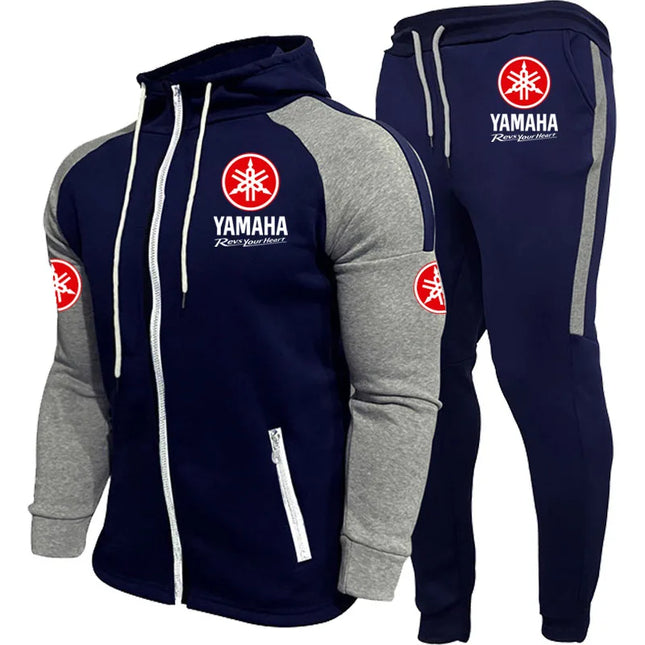 2026 Yamaha logo Autumn/Winter Fashion Hoodie Set for Men's Sports Hoodie Long Sleeve Cardigan Set  Color Sweatpants Suits