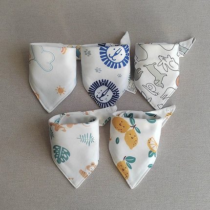 New 5 Pieces/Lot Baby Bib Newborn Feeding Burp Cloth Cotton Kids Triangle Scarf Teething Saliva Towel Soft Bandana Bibs