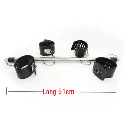 BDSM Kit Leg Spreader Bar Handcuffs Ankle Cuffs Bondage Restraints Open Mouth Gag SM Sex Toys For Couples Bedroom Adult Games