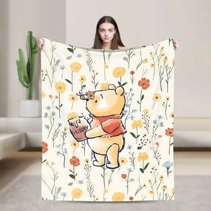 Winnie The Poohs Blanket  Super Warm Graphic Plush Bedding Throws For Child Living Room Flannel Bedspread Bed Cover
