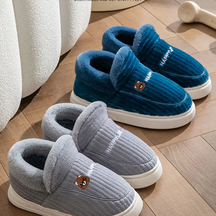 Cotton slippers for women in winter 2023, new couple's indoor home insulation, anti slip plush bag, cotton shoes for women, plus