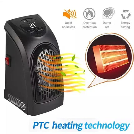 900W Mini Plug-in Electric Space Room Heater Adjustable Thermostat Personal Heater With Led Display for Office Dorm Room