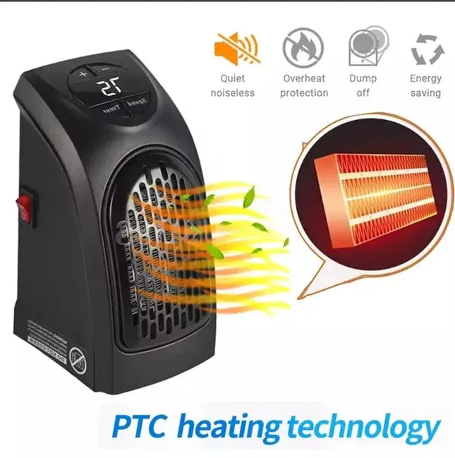900W Mini Plug-in Electric Space Room Heater Adjustable Thermostat Personal Heater With Led Display for Office Dorm Room