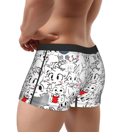 Men's Boykisser Silly Cat Underwear Cute Furry Funny Boxer Briefs Shorts Panties Homme Soft Underpants Plus Size