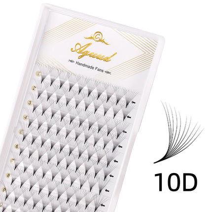 AGUUD 10 trays/lot Korea premade russian volume lashes super fans needle pointy stem narrow base promade fans eyelash extensions