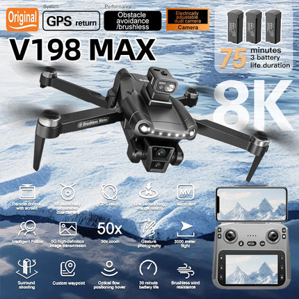 Lenovo  Drone GPS RC 8K Professional HD Aerial Photography Laser obstacle avoidance Aircraft Quadcopter Three-axis gimbal Dron
