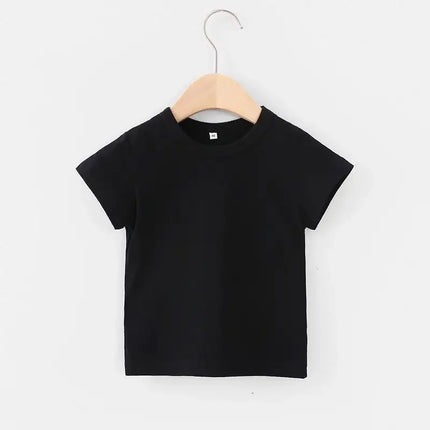 Summer Girls T-Shirts Yellow Red Short Sleeve Baby Boy T-Shirt White Tee Shirt Cotton Girls Tops For Children Clothes