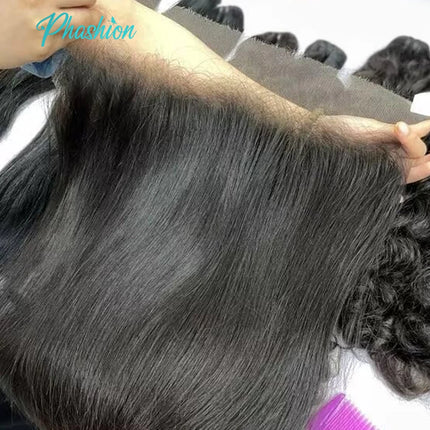 Phashion Real HD Full Long 13x4 Lace Frontal Only Kinky Curl Straight Loose Deep Water Wave Swiss Ear to Ear Closure Human Hair