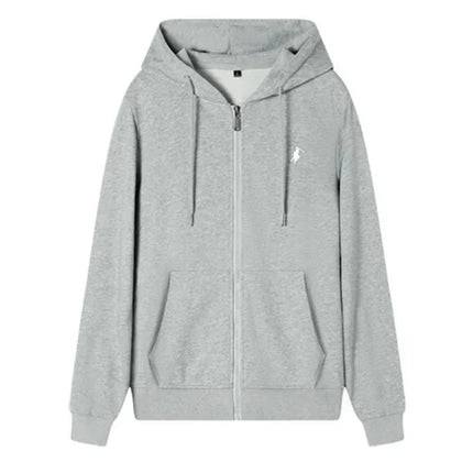 2025 Men's Knit Hoodies New Autumn Winter Casual Zipper Sweatshirts Fashionable Outdoor Jogging Fitness Warm Sportswear