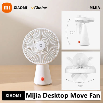 Xiaomi Mijia Desktop Move Fan Type-C Charging 4000 mAh Ultra-long Battery Life Mini Low Noise Desktop Handheld Dual Use Summer