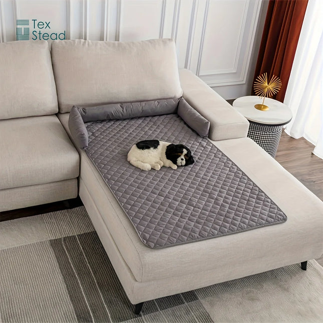 Pet Sofa Bed, Non-Slip, Waterproof & Anti-Leakage, Washable Couch Protector with Removable Bolster Cushions, for Dogs, Cats