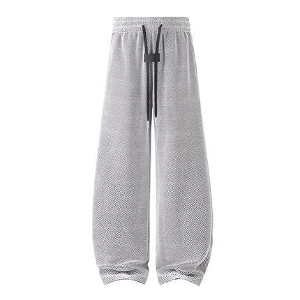 Men's Mesh Jogger Pants Wide Leg Drawstring Elastic Waist Baggy Curved Sweatpants Athletic  Relaxed Fit Casual Lantern Pants