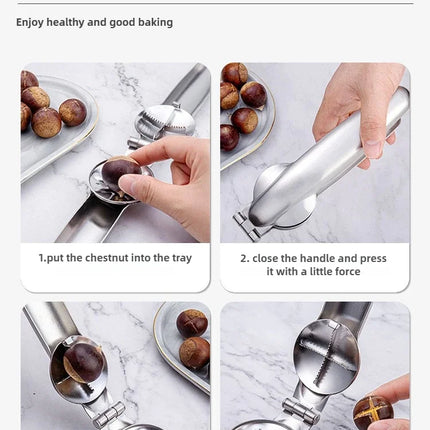 Stainless Steel Chestnut Opener, Cross Shaped Chestnut, Household Multifunctional Peeling Tool, Chestnut Clip, Walnut Clip