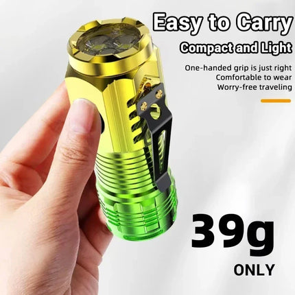 Portable Mini LED Handheld Flashlight Powerful Fingertip Torch Outdoor Waterproof Hiking Camping Flash Light with Pen Clip