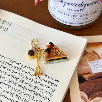1PC Creative Unique Doughnut Bread Coffee Phone Charm Strap Pendant Lanyard Simulated Food Toys Keychain Bag Accessories Gift