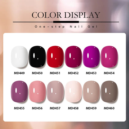 8ml 1-Step Gel Nail Polish No Need Base Top Coat Quick Dry Red Pink Semi Permanent UV/LED Varnishes DIY Nail Art Manicure Vernis