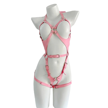 Punk Sexy Leather Body Harness Women Chest Bondage Harness Thigh Garter Belt Gothic Swordbelt BDSM Erotic Exotic Fetish Clothing