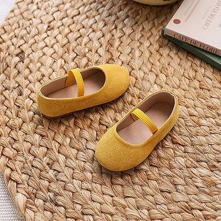 New Girl Dresses Casual Shoes Simple Fashion Children Leather Shoes Solid Color Spring Autumn Kids Princess Ballet Flat Shoes