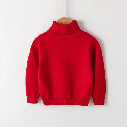 2-8T Toddler Kid Baby Boy Girl Sweater Winter Clothes Knit Pullover Top High Collar Warm Thick Infant Knitwear Casaul Outfit