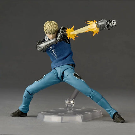 Kaiyodo Revoltech Yamaguchi Genos Action Figure With Bonus One Punch Man 1/12 6 Inch Super Articulated Replaceable Heads Hands