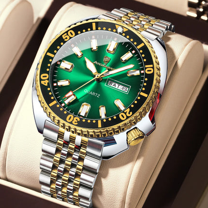 POEDAGAR Top Business Men Watch Date Week Waterproof Luminous Fashion Man Wristwatch Stainless Steel Casual Quartz Men's Watches