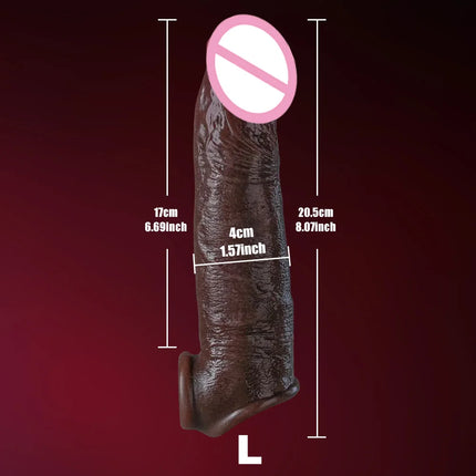 Man Penis Sleeve Dick Enlargement Adult Sex Toys Wearable Reusable Condom Penis Extender Delay Ejculation Male Sex Shop Cock Toy