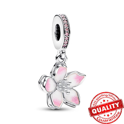 Flower Moon Blossom Pendant Charms 925 Sterling Silver Glow Ghost Skull Beads Starfish DIY Bracelet Necklace Fine Jewelry Gift
