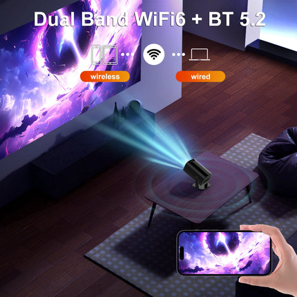 8K Projector Android 14 Dual Wifi6 300ANSI AllwinnerH723 BT5.4 1280x720P Resolution Home Cinema OutdoorProjector