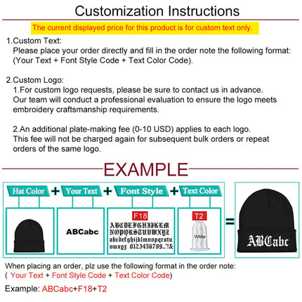 Personalized Custom Beanies Hats with Embroidery Text Logo for Men Women Warm Winter Knitted Cuff Beanie Cap Dropshipping