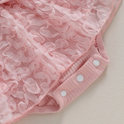 ma&baby 0-18M Baby Girl Romper Newborn Infant Jumpsuit Fall Spring Long Sleeve Lace Ruffle Clothes Headband Outfits